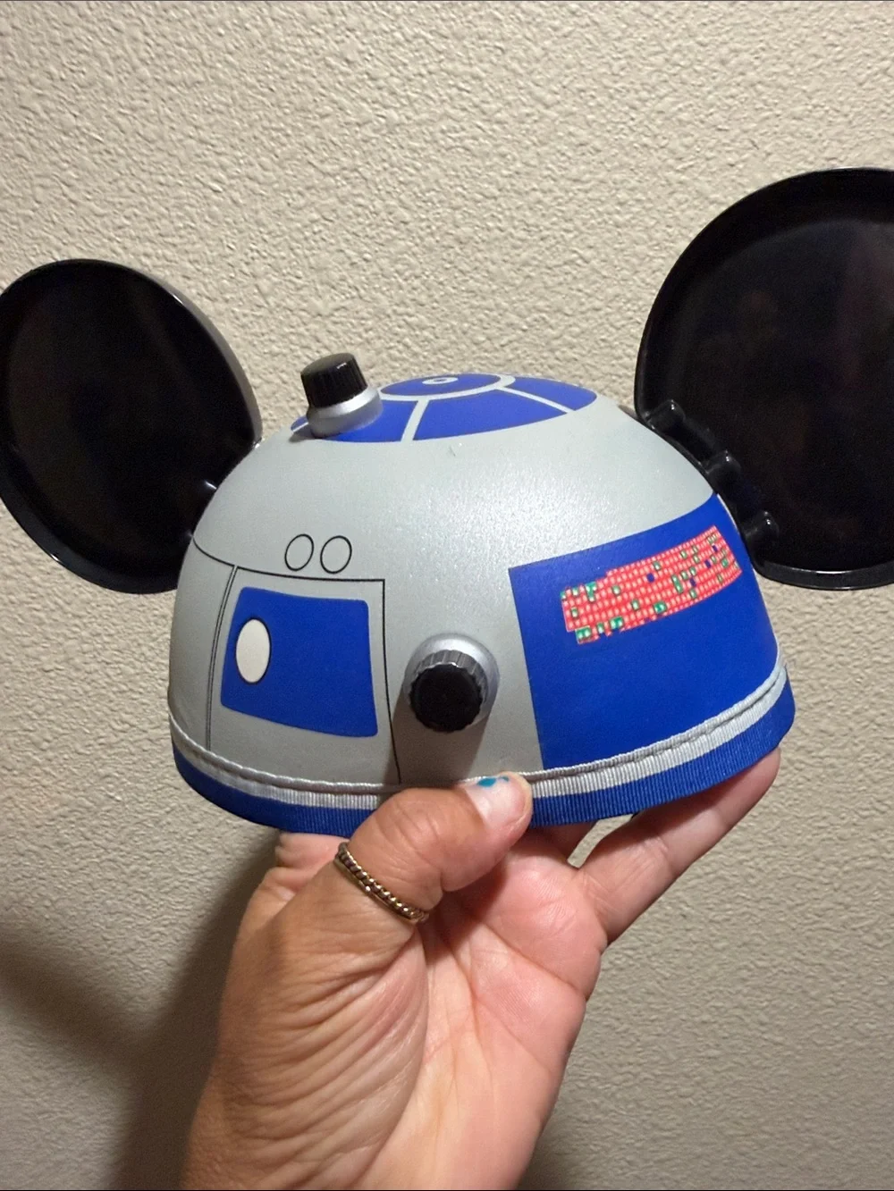 R2-D2 Mickey Ear Hat — Blue, Silver, Black